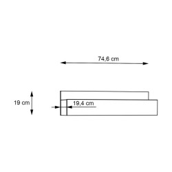 Półka ścienna 75 cm Quayle QXLB01-M733 Czarny/Dąb Mauvella Meble Forte