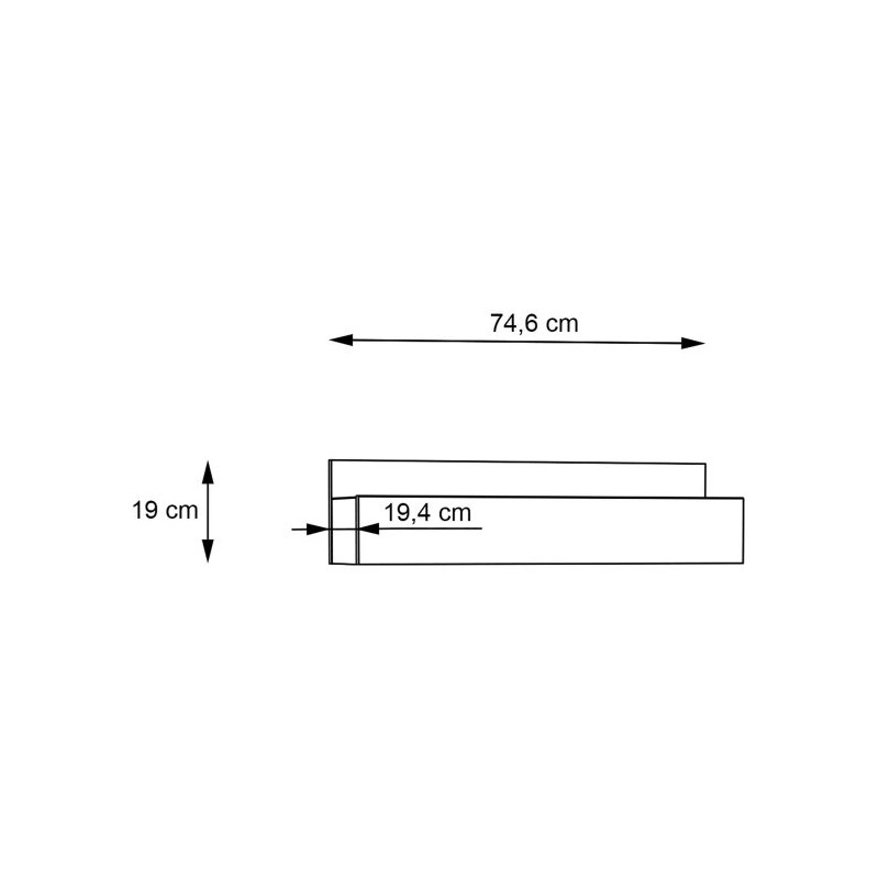 Półka ścienna 75 cm Quayle QXLB01-M733 Czarny/Dąb Mauvella Meble Forte