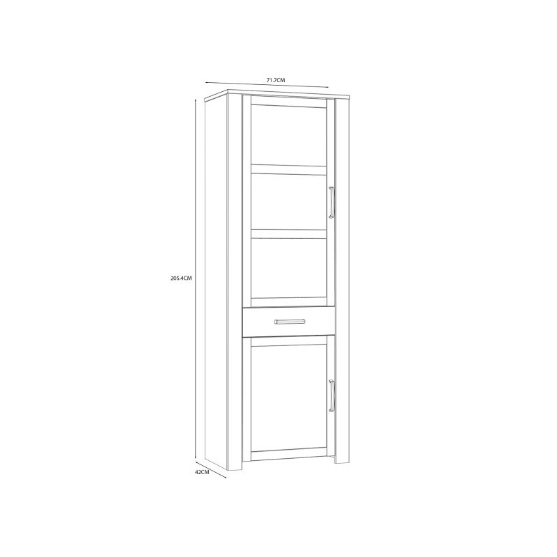 Wąska witryna CHISBURY 70 cm – Meble Forte | domowanie.pl