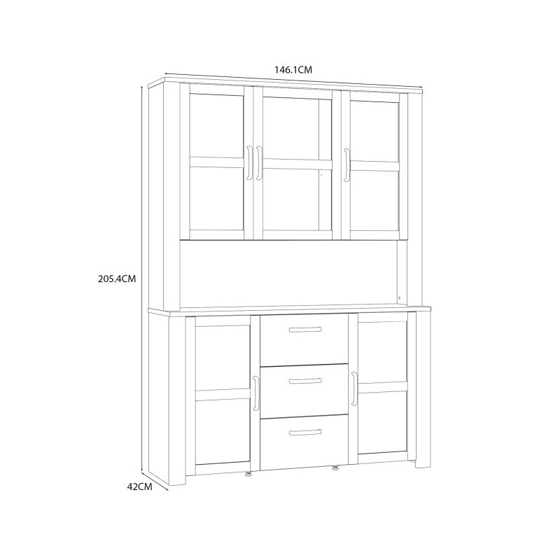 Szeroka witryna CHISBURY 150 cm – Meble Forte | domowanie.pl