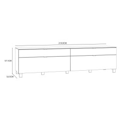 Szafka RTV Poole ENJT221-M534 Szary/Szkło Opti Meble Forte