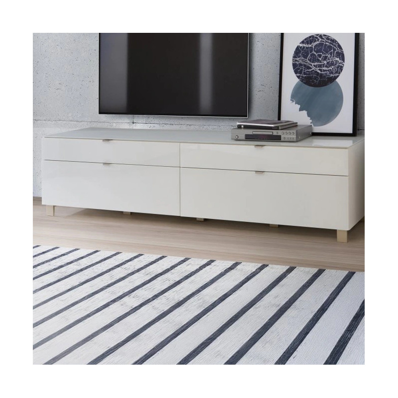 Szafka RTV Poole ENJT221-C605 Biały/Szkło Opti Meble Forte