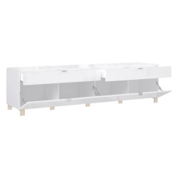 Szafka RTV Poole ENJT221-C605 Biały/Szkło Opti Meble Forte