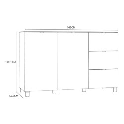 Komoda Poole ENJK331-C605 Biały/Szkło Opti Meble Forte