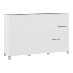 Komoda Poole ENJK331-C605 Biały/Szkło Opti Meble Forte