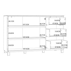Komoda Poole ENJK331-C605 Biały/Szkło Opti Meble Forte