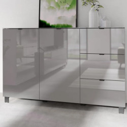 Komoda Poole ENJK331-M534 Szary/Szkło Opti Meble Forte