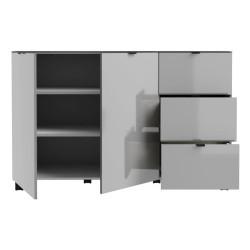 Komoda Poole ENJK331-M534 Szary/Szkło Opti Meble Forte