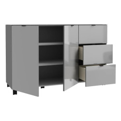 Komoda Poole ENJK331-M534 Szary/Szkło Opti Meble Forte