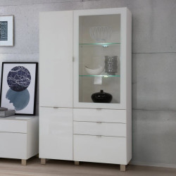 Witryna Poole ENJV721-C605 Biały/Szkło Opti Meble Forte