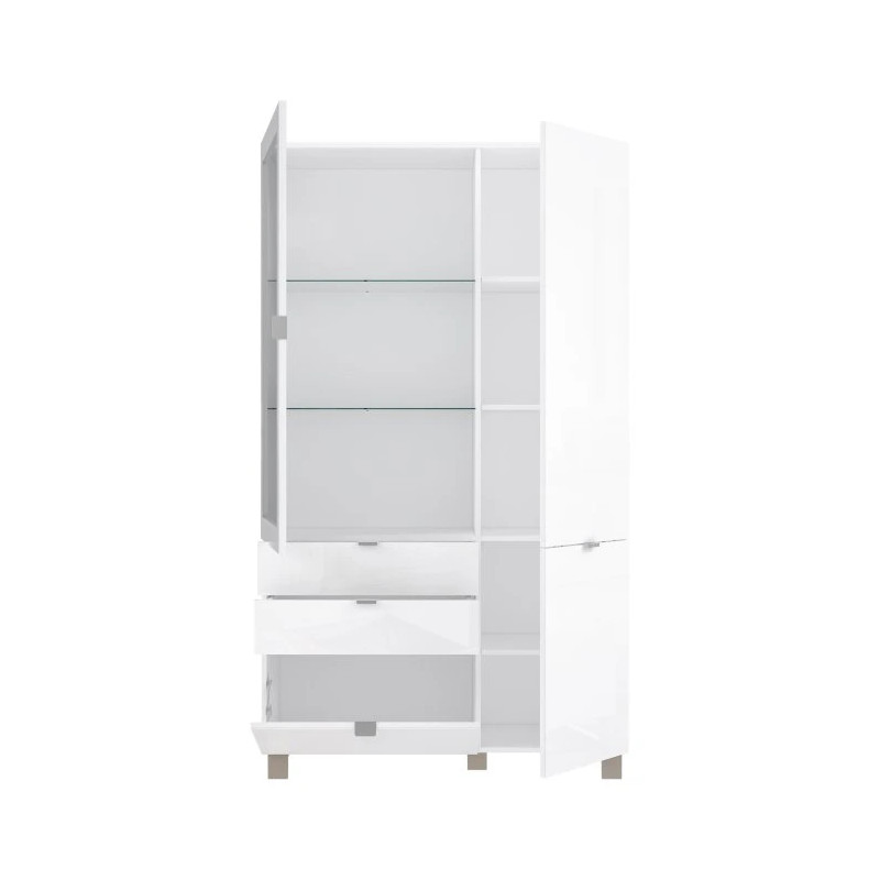 Witryna Poole ENJV721-C605 Biały/Szkło Opti Meble Forte