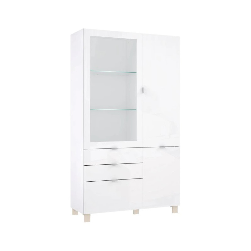 Witryna Poole ENJV721-C605 Biały/Szkło Opti Meble Forte