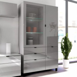 Witryna Poole ENJV721-M534 Szary/Szkło Opti Meble Forte