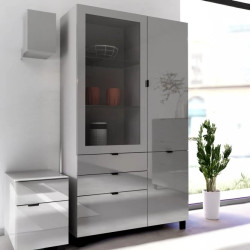 Witryna Poole ENJV721-M534 Szary/Szkło Opti Meble Forte