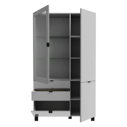 Witryna Poole ENJV721-M534 Szary/Szkło Opti Meble Forte