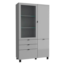 Witryna Poole ENJV721-M534 Szary/Szkło Opti Meble Forte
