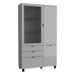 Witryna Poole ENJV721-M534 Szary/Szkło Opti Meble Forte