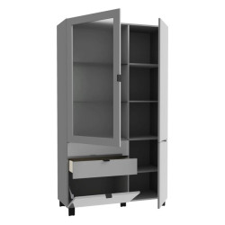 Witryna Poole ENJV721-M534 Szary/Szkło Opti Meble Forte