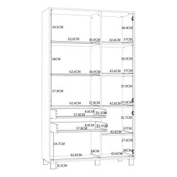 Witryna Poole ENJV721-M534 Szary/Szkło Opti Meble Forte