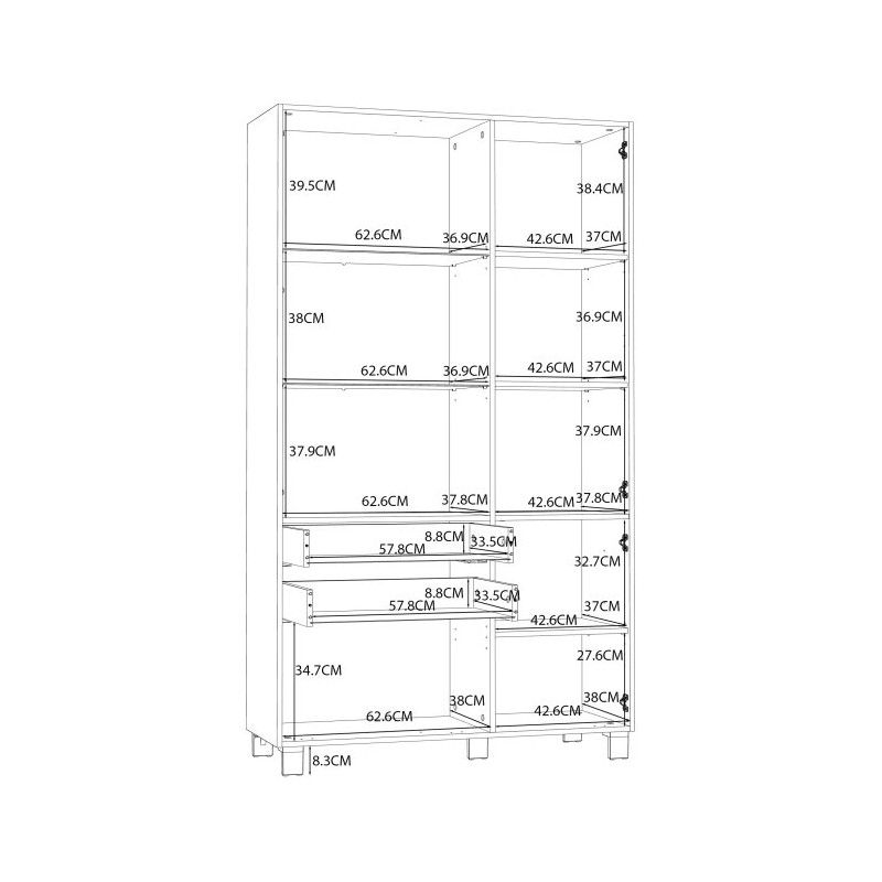 Witryna Poole ENJV721-M534 Szary/Szkło Opti Meble Forte