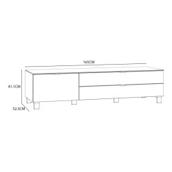 Szafka RTV POOLE 165 cm do 70 cali – szkło Opti | Domowanie.pl