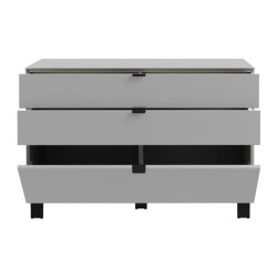 Komoda 110 cm Poole ENJK211-M534 Szary/Szkło Opti Meble Forte