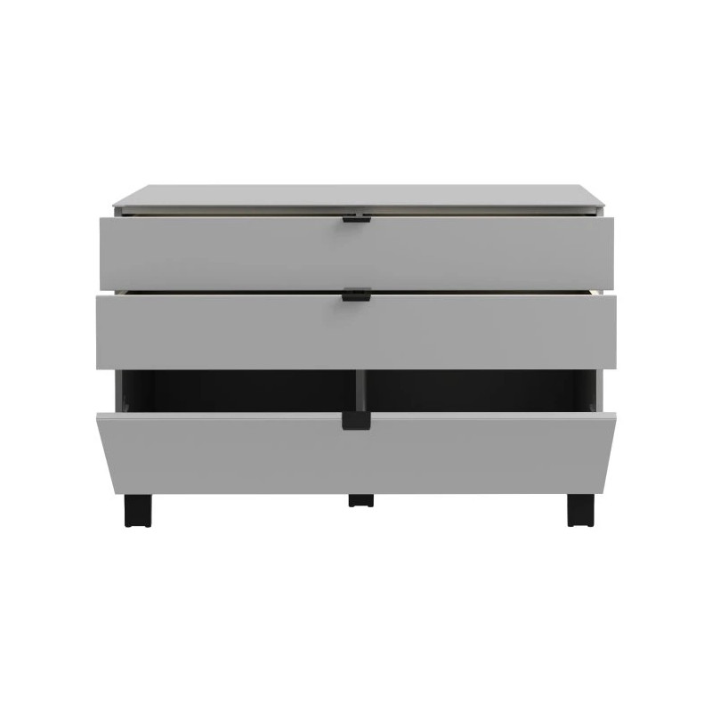 Komoda 110 cm Poole ENJK211-M534 Szary/Szkło Opti Meble Forte