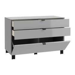 Komoda 110 cm Poole ENJK211-M534 Szary/Szkło Opti Meble Forte