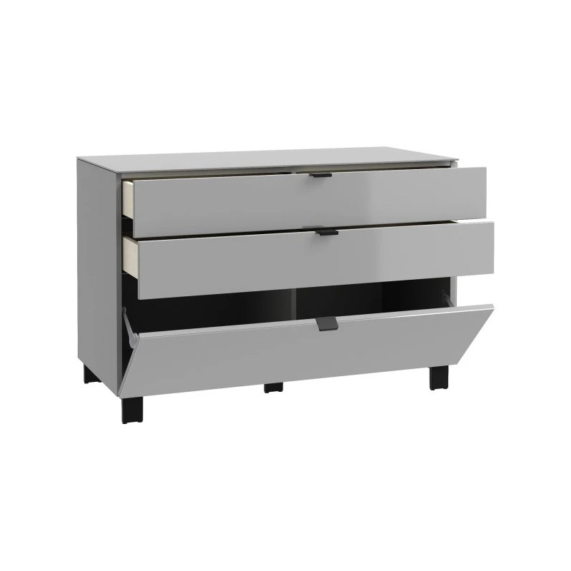 Komoda 110 cm Poole ENJK211-M534 Szary/Szkło Opti Meble Forte