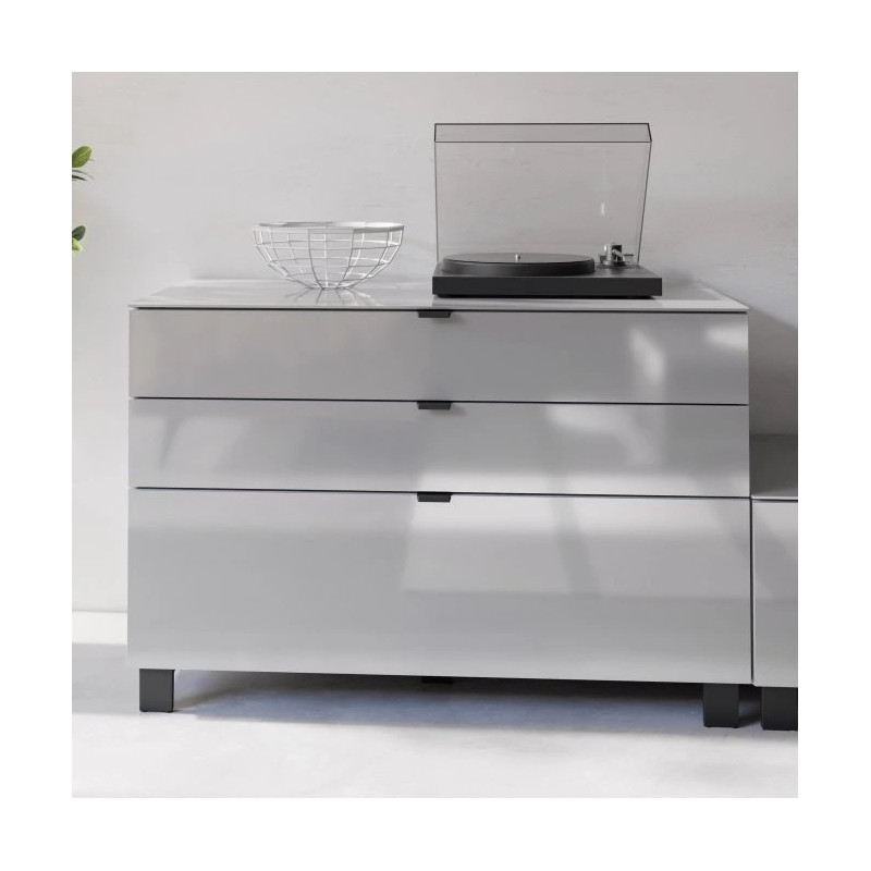 Komoda 110 cm Poole ENJK211-M534 Szary/Szkło Opti Meble Forte