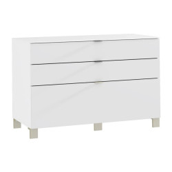 Komoda 110 cm Poole ENJK211-C605 Biały/Szkło Opti Meble Forte