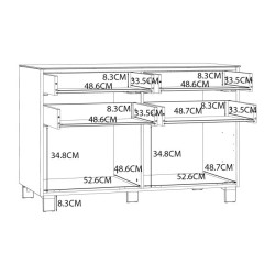 Komoda 110 cm Poole ENJK211-C605 Biały/Szkło Opti Meble Forte