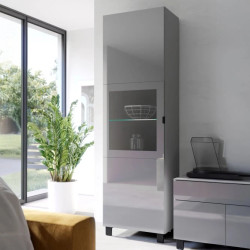 Witryna 60 cm Poole ENJV811-M534 Szary/Szkło Opti Meble Forte