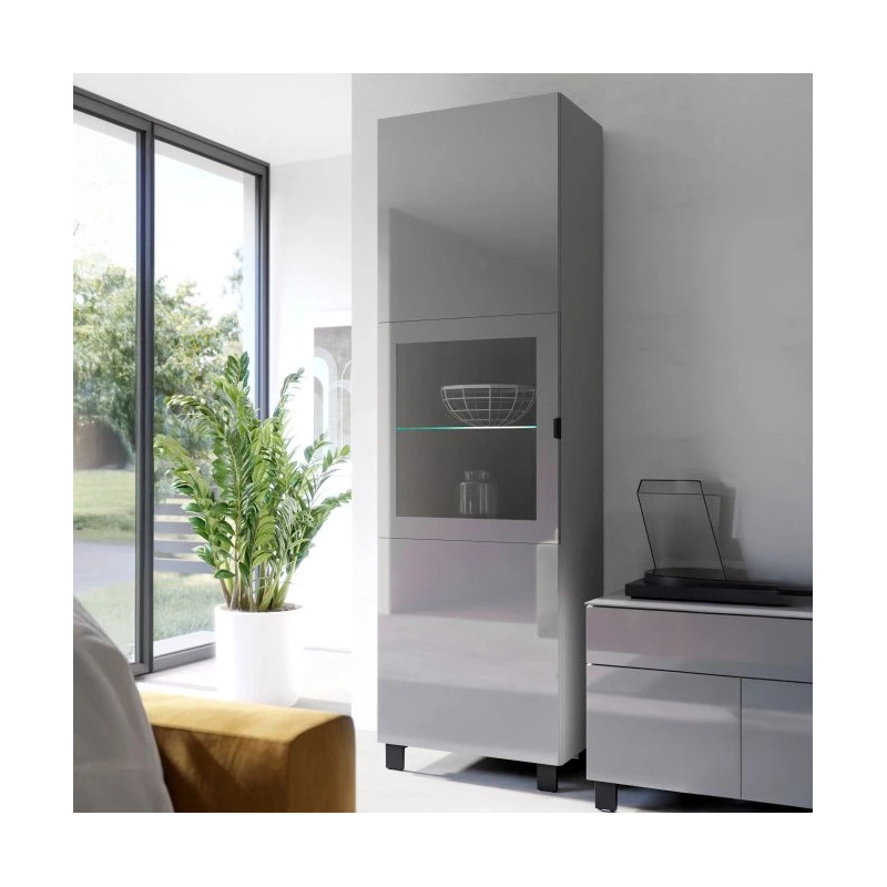 Witryna 60 cm Poole ENJV811-M534 Szary/Szkło Opti Meble Forte