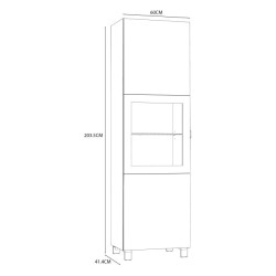 Nowoczesna witryna POOLE 60 cm – szkło Opti i cichy domyk