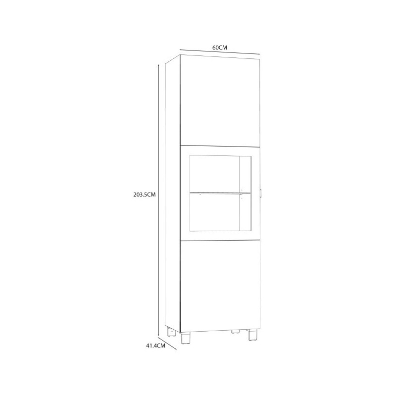 Nowoczesna witryna POOLE 60 cm – szkło Opti i cichy domyk