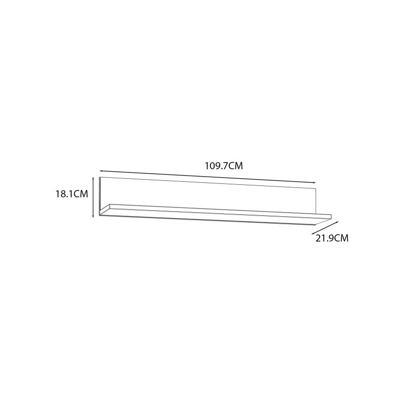 Półka wisząca Poole ENJB01-M534 Szary/Szkło Opti Meble Forte