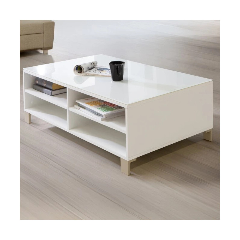 Stolik kawowy Poole CFTT5025-C605 Biały/Szkło Opti Meble Forte