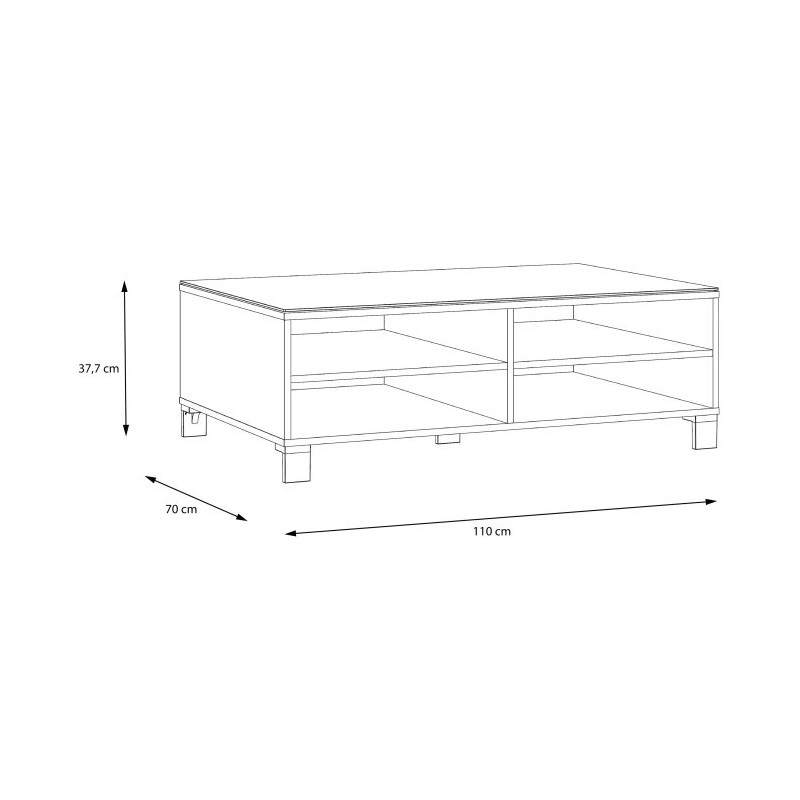 Stolik kawowy biały z lakierowanym szkłem – klasyczny styl | Domowanie.pl