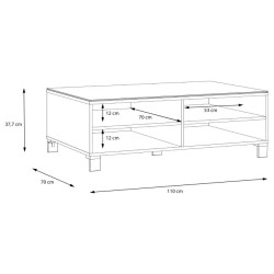 Stolik kawowy biały z lakierowanym szkłem – klasyczny styl | Domowanie.pl