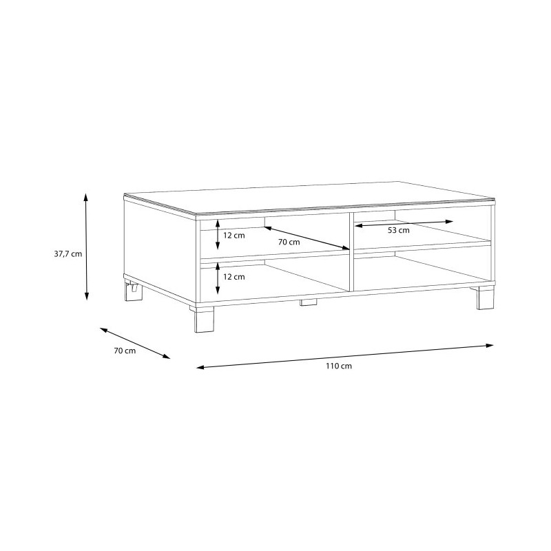 Stolik kawowy biały z lakierowanym szkłem – klasyczny styl | Domowanie.pl