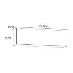 Szafka wisząca 110 cm Poole ENJH121-C605 Biały/Szkło Opti Meble Forte
