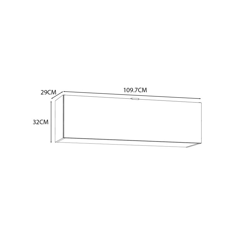 Szafka wisząca POOLE 1D szara ze szkłem Opti – 109,7 cm | Domowanie