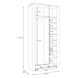 Szafa ubraniowa CHISBURY 94 cm biały – Meble Forte | domowanie.pl