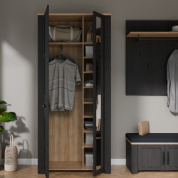 Szafa ubraniowa CHISBURY 94 cm czarny – Meble Forte | domowanie.pl