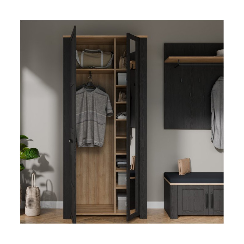 Szafa ubraniowa CHISBURY 94 cm czarny – Meble Forte | domowanie.pl