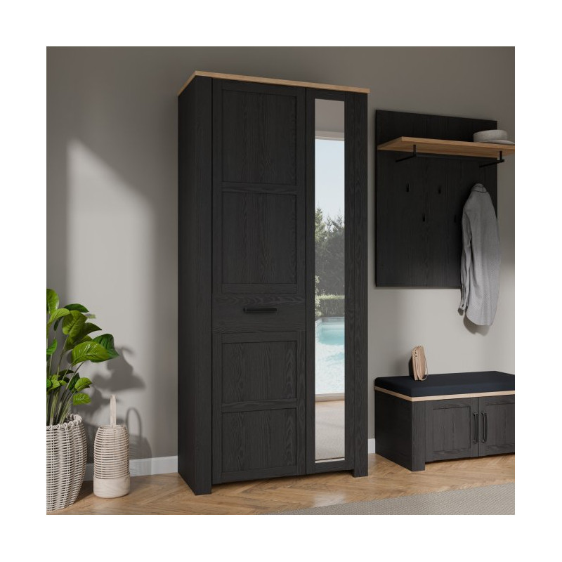 Szafa ubraniowa CHISBURY 94 cm czarny – Meble Forte | domowanie.pl