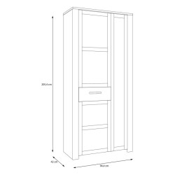 Szafa ubraniowa CHISBURY 94 cm czarny – Meble Forte | domowanie.pl