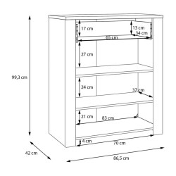 Szafka na buty 86 cm Chisbury BHLD221 Meble Forte czarny