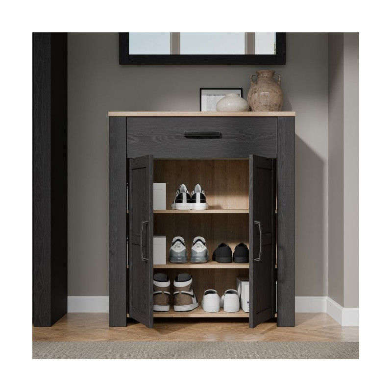 Szafka na buty 86 cm Chisbury BHLD221 Meble Forte czarny